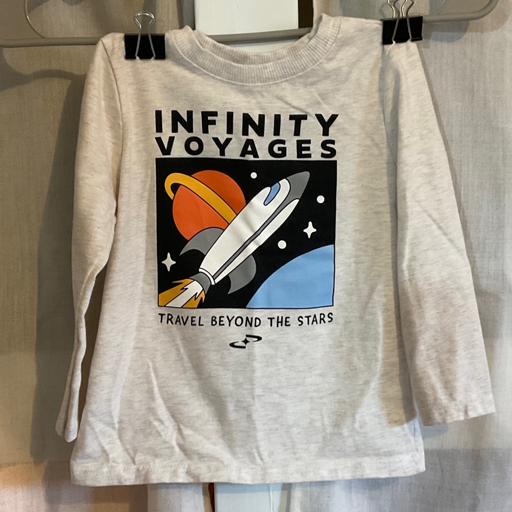 Garanimals Cream Long Sleeve Tee with Space Design